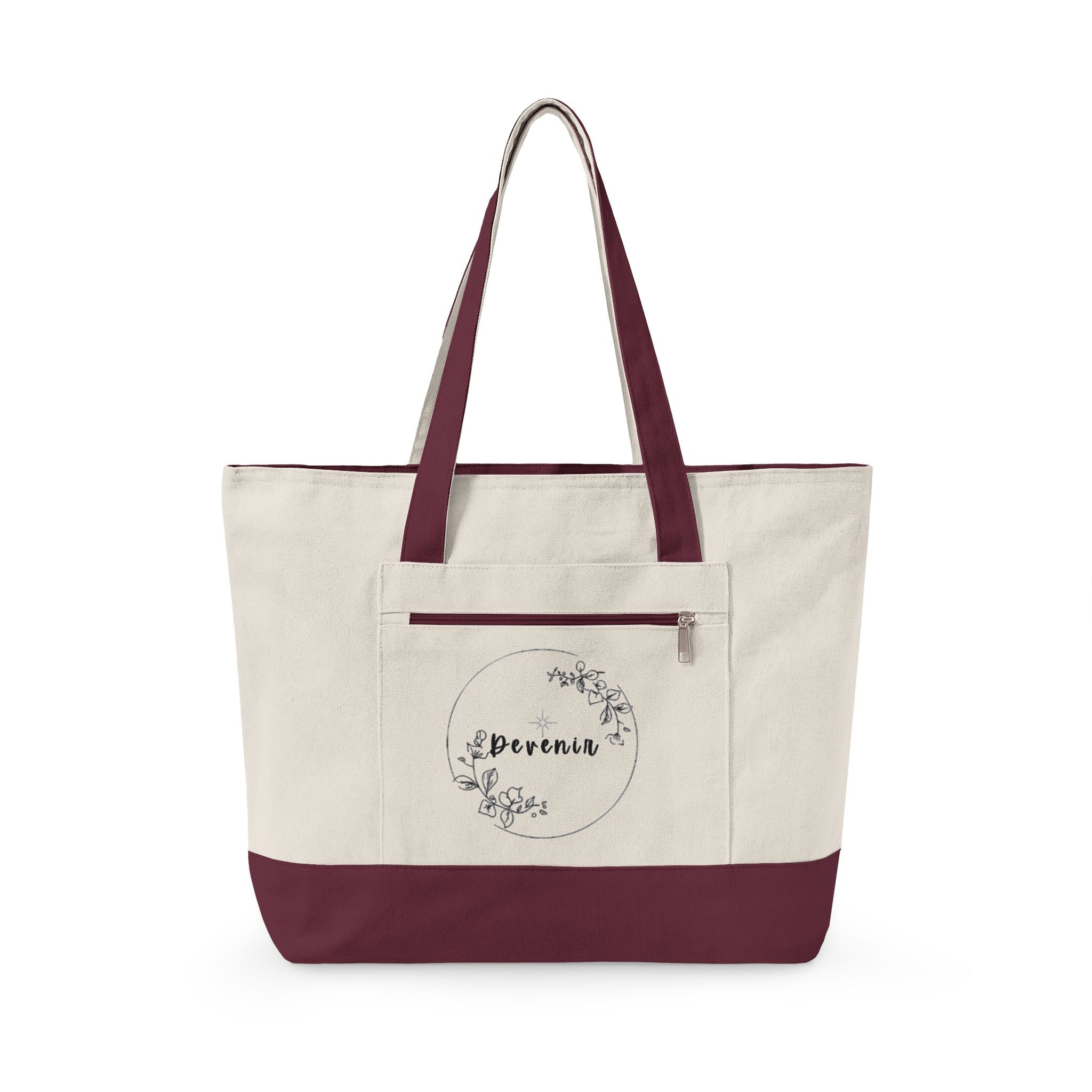 Devenir Zipper Tote Bag - Durable Everyday Market & Beach Bag