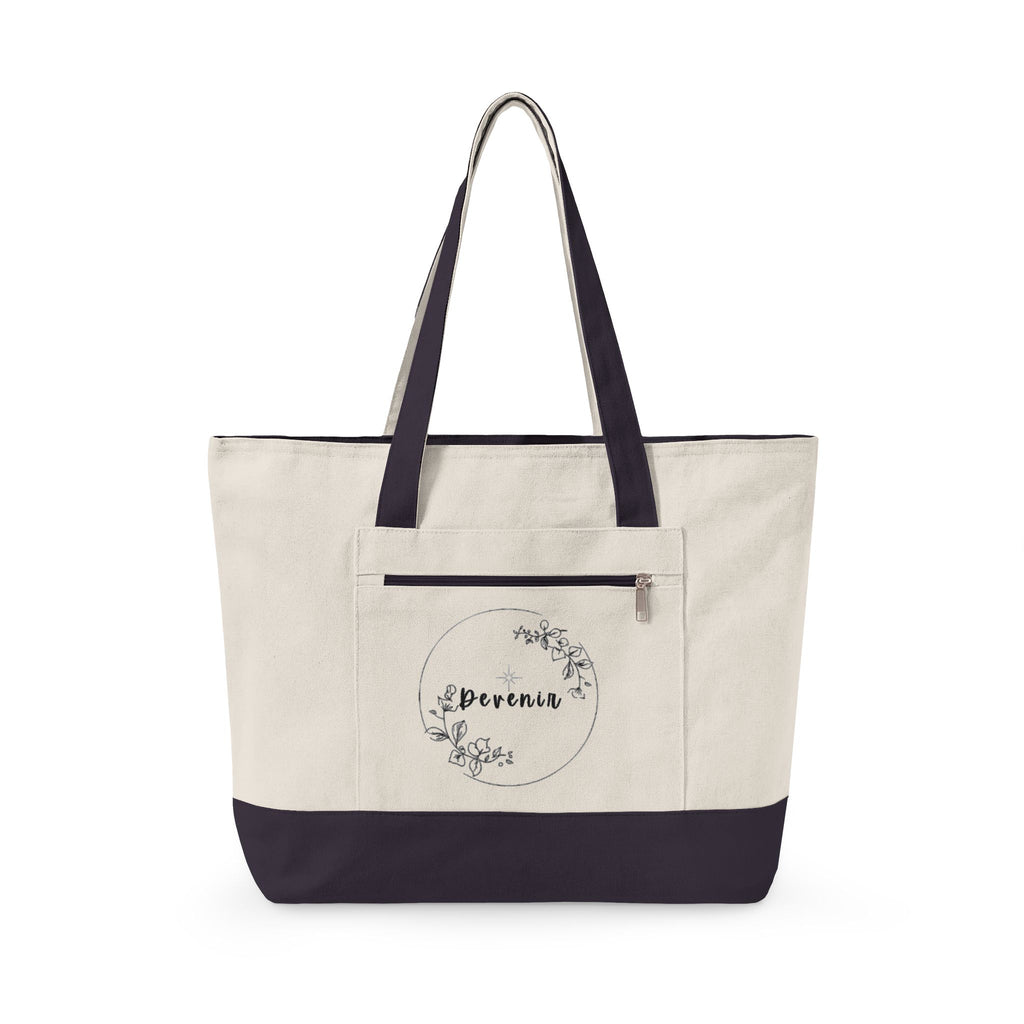 Devenir Zipper Tote Bag - Durable Everyday Market & Beach Bag