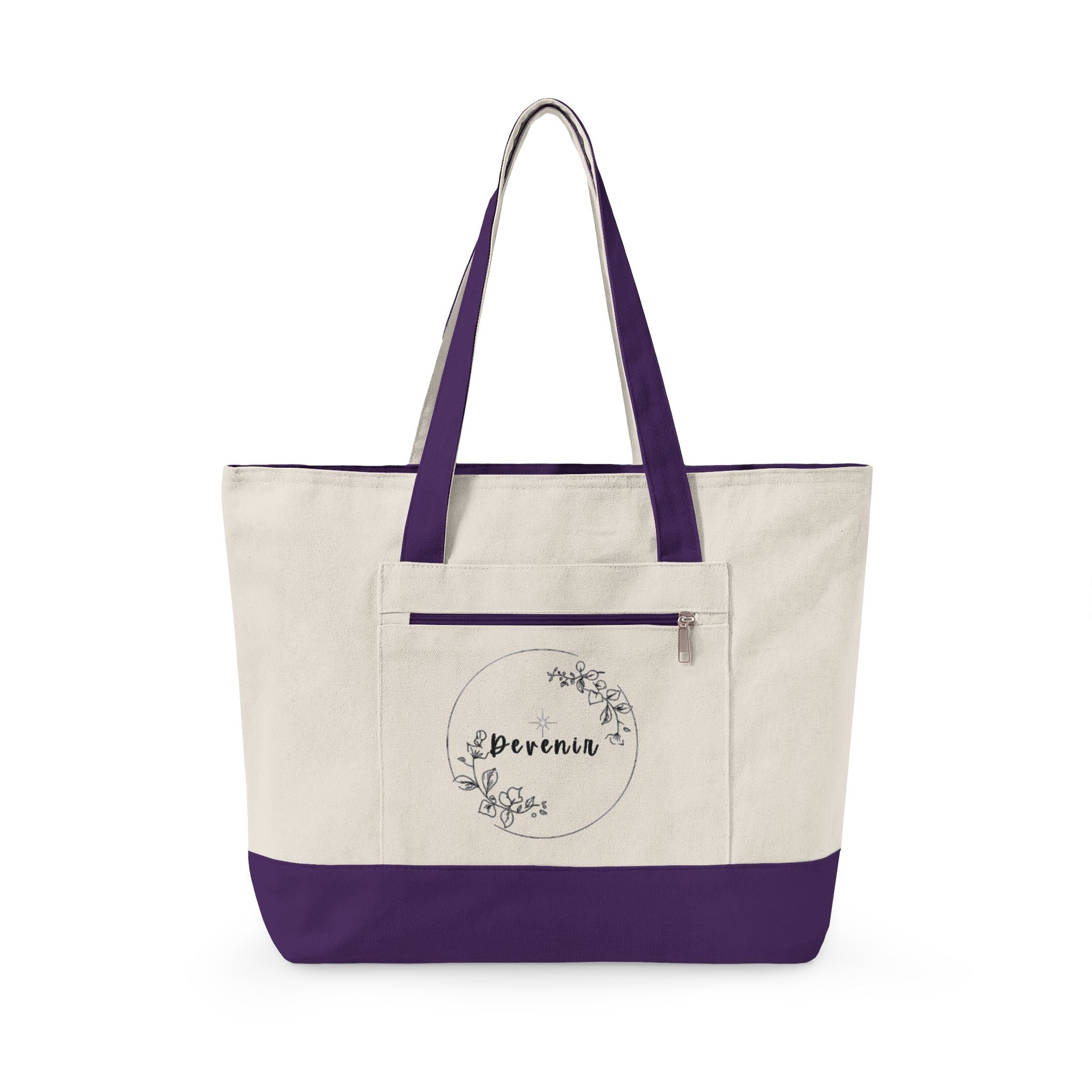 Devenir Zipper Tote Bag - Durable Everyday Market & Beach Bag