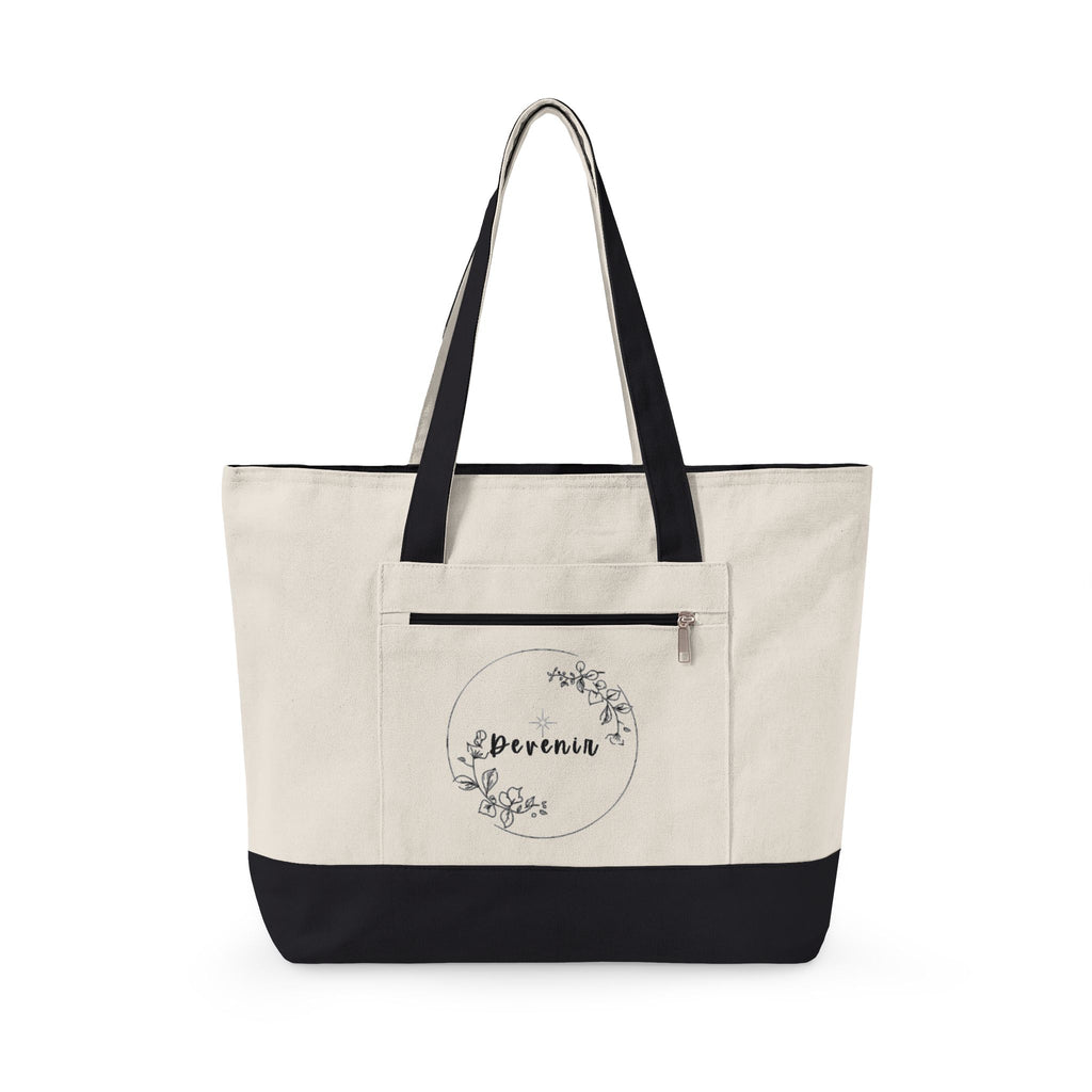 Devenir Zipper Tote Bag - Durable Everyday Market & Beach Bag