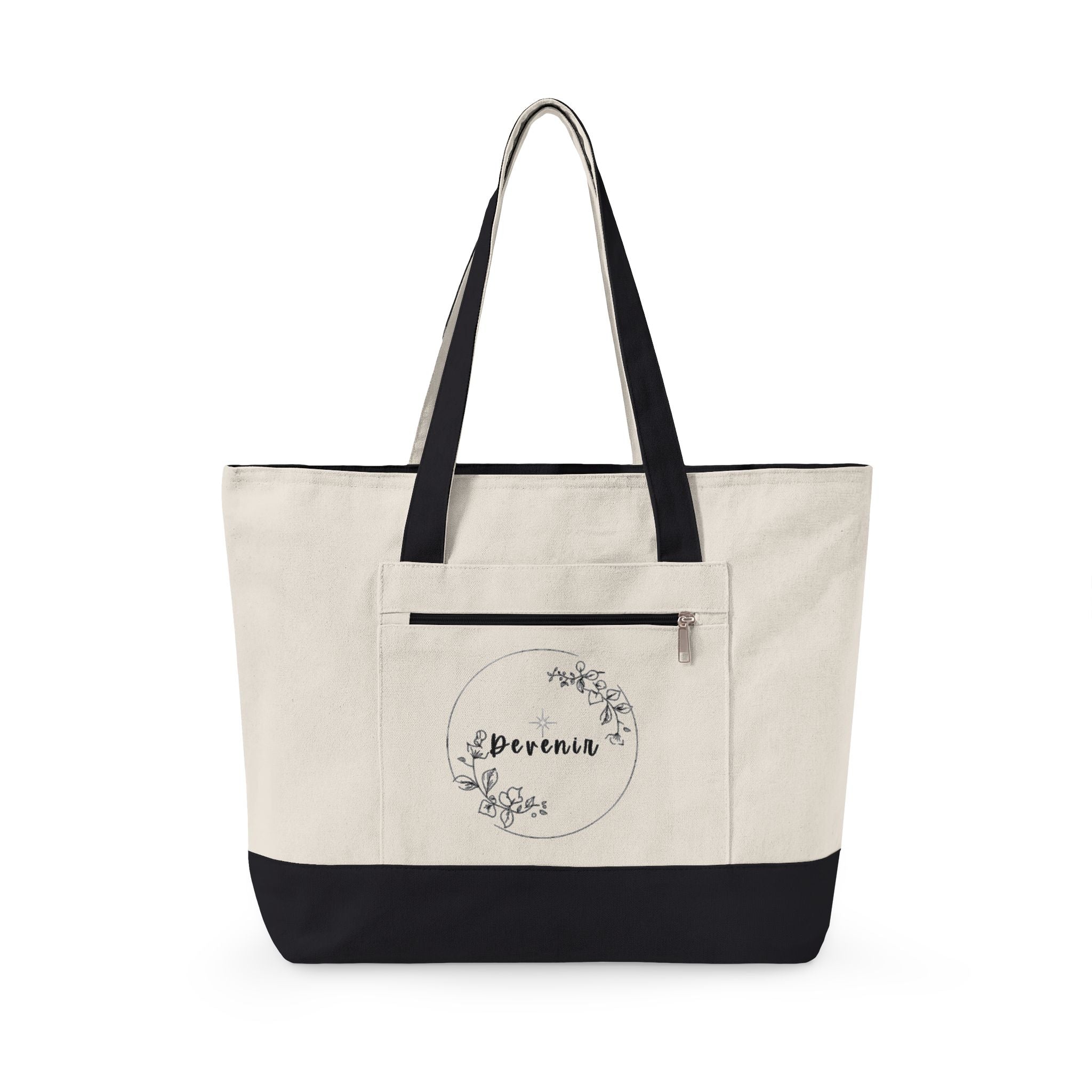 Devenir Zipper Tote Bag - Durable Everyday Market & Beach Bag