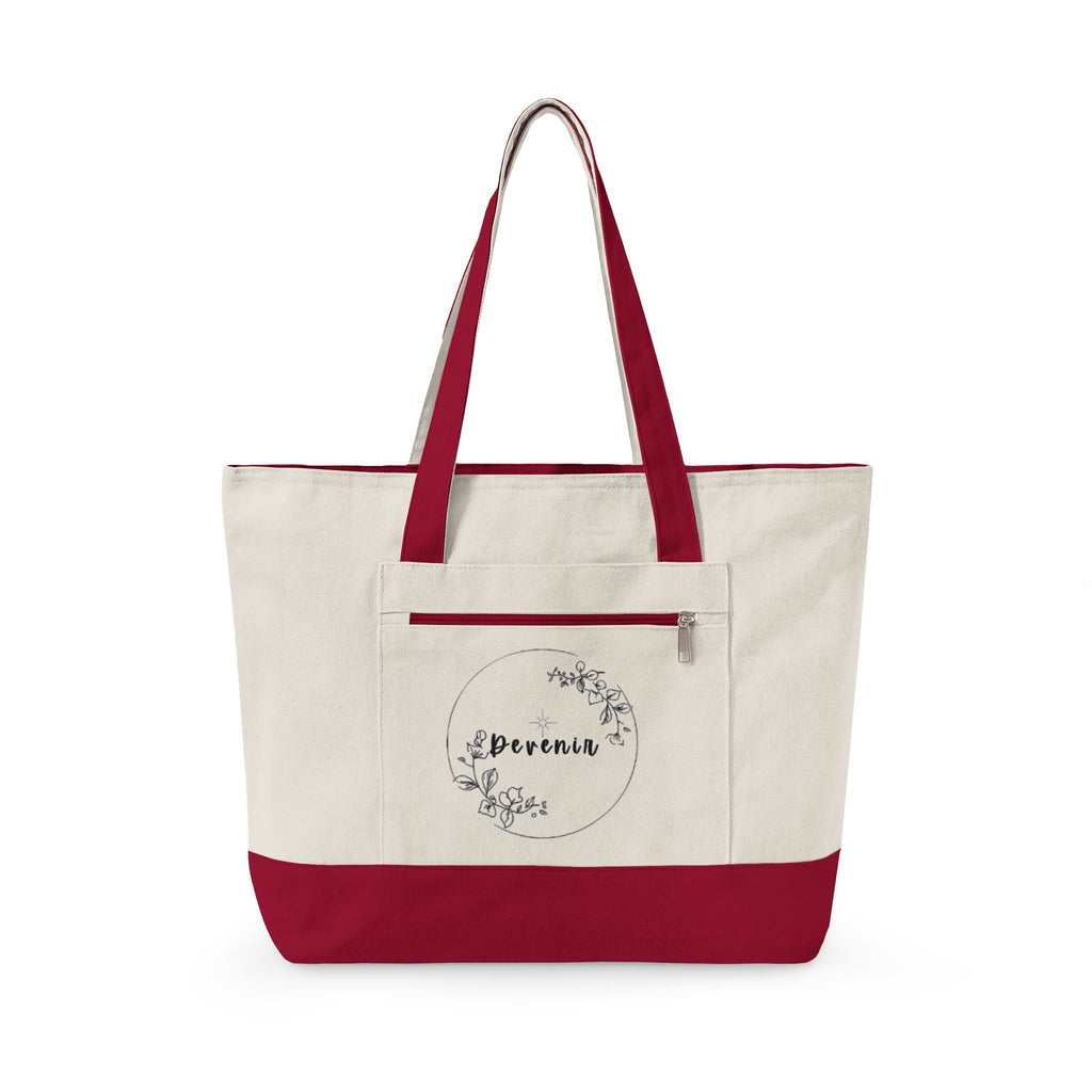 Devenir Zipper Tote Bag - Durable Everyday Market & Beach Bag
