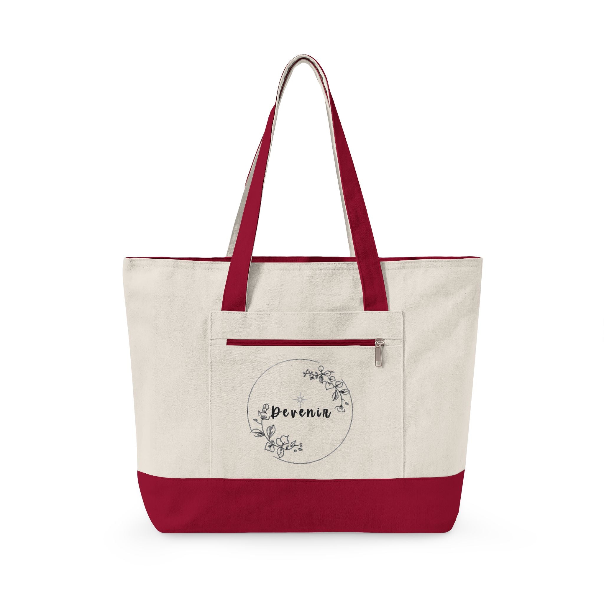 Devenir Zipper Tote Bag - Durable Everyday Market & Beach Bag